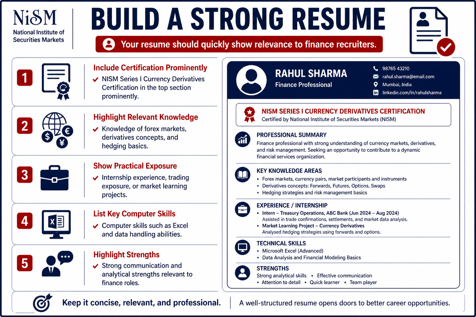 Build a Strong Resume for Series I Infographic